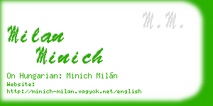 milan minich business card